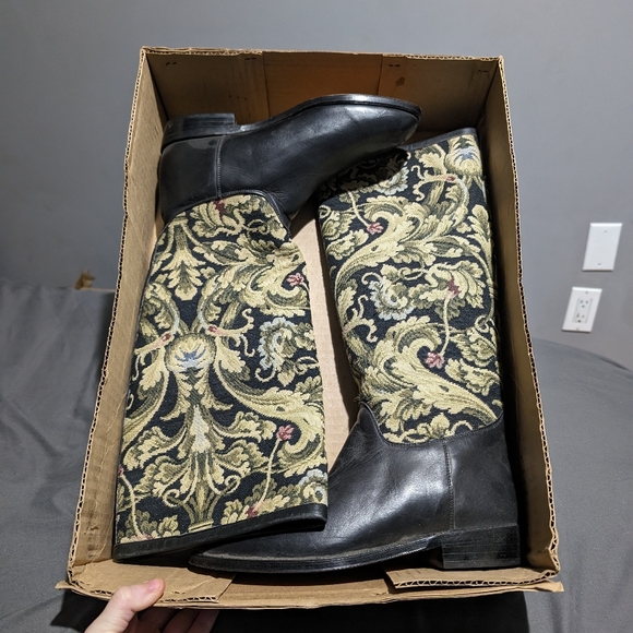 NWT Vintage Seychelles Paisley Tapestry with black leather knee high boots - Picture 10 of 15